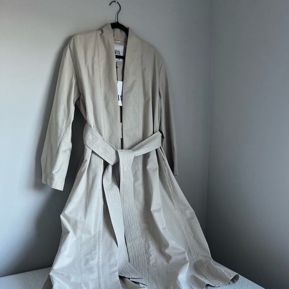 NWT ZARA ZW COLLECTION Kimono belted trench coat - Picture 9 of 10